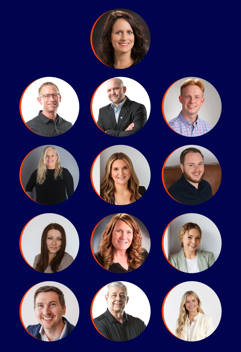 Key Realty Delta County team of 13 agents, with owner Jamie centered above the team